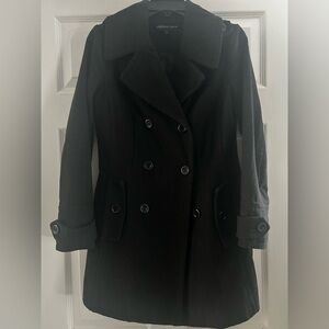 Size small, black women’s peacoat. Brand ambiance apparel.